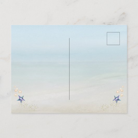 Ocean Waterverf Floral Wedding Save the Date Aankondigingskaart (Achterkant)