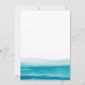 Ocean Waterverf Gold Script Beach Vrijgezellenfees Kaart (Achterkant)