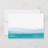 Ocean Waterverf Gold Script Beach Wedding RSVP (Achterkant)