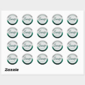 Ocean Waterverf Handgemaakte zeep Ronde Sticker (Vel)