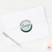 Ocean Waterverf Handgemaakte zeep Ronde Sticker (Envelop)