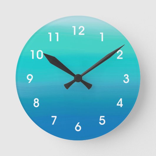 Ocean Waterverf Wall Clock Ronde Klok (Voorkant)