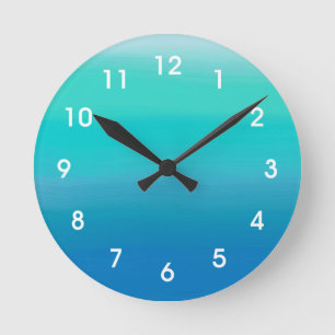 Ocean Waterverf Wall Clock Ronde Klok