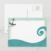 Ocean Wave Achors Nautical Post Card Briefkaart (Voorkant / Achterkant)