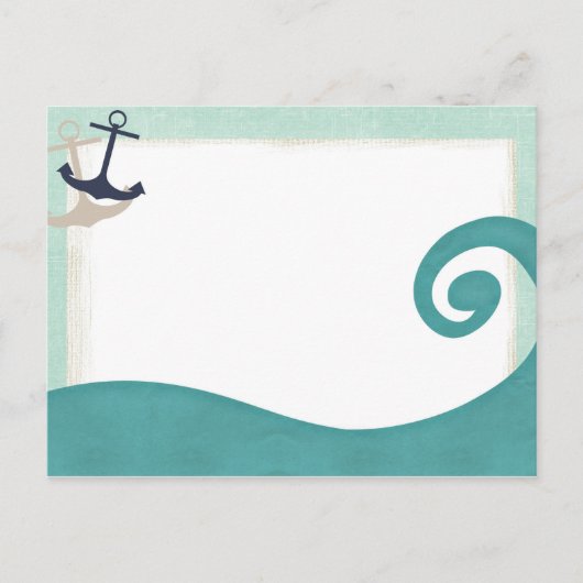 Ocean Wave Achors Nautical Post Card Briefkaart (Voorkant)