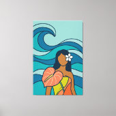 Ocean Wave Anthurium Wahine Canvas Afdruk (Voorkant)