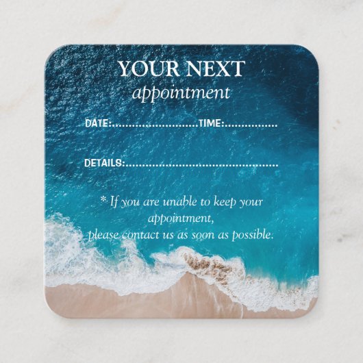 Ocean Wave Appointment Reminder Kaart Afsprakenkaartje (Voorkant)