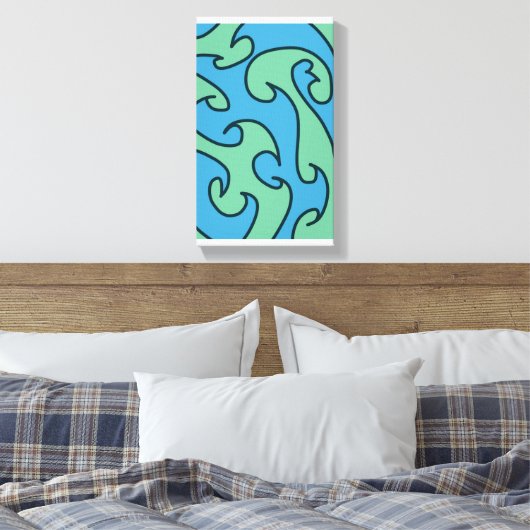 Ocean wave art canvas afdruk (Insitu (Slaapkamer))