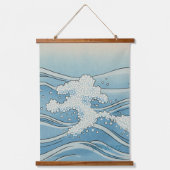 Ocean Wave Art Print – Japanese Woodblock Style Hangend Wandkleed (Voorkant)