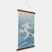 Ocean Wave Art Print – Japanese Woodblock Style Hangend Wandkleed (Gebogen)