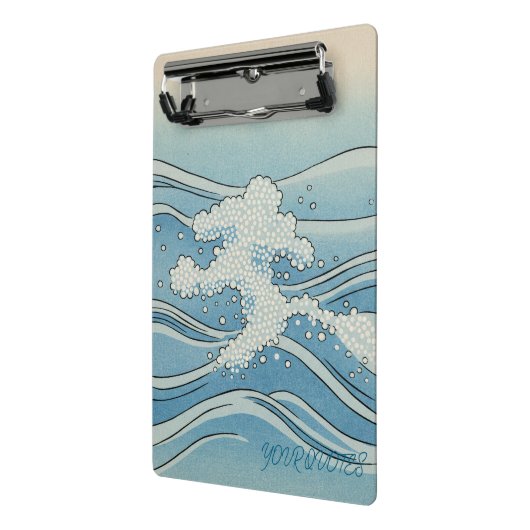 Ocean Wave Art Print – Japanese Woodblock Style Mini Klembord (Angled2)