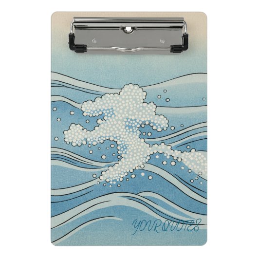 Ocean Wave Art Print – Japanese Woodblock Style Mini Klembord (Voorkant)