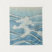 Ocean Wave Art Print – Japanese Woodblock Style Wandkleed (Voorkant)