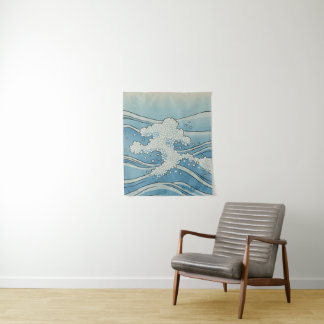Ocean Wave Art Print – Japanese Woodblock Style Wandkleed