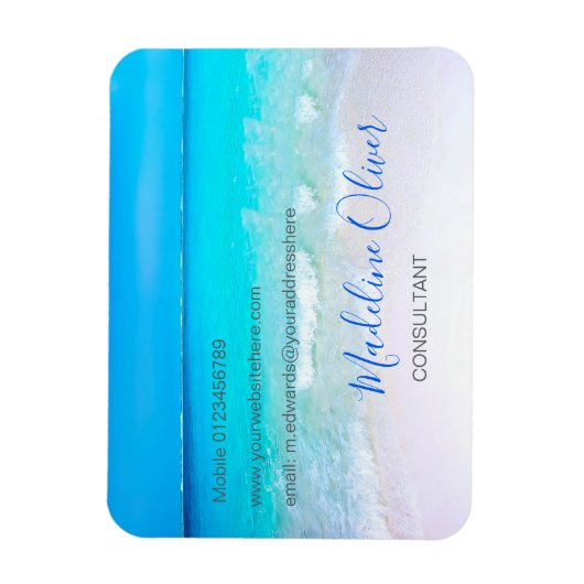Ocean Wave Beach Blue Scene Modern Magneet (Verticaal)