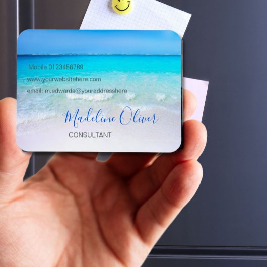 Ocean Wave Beach Blue Scene Modern Magneet