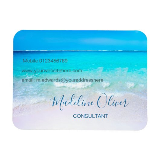 Ocean Wave Beach Blue Scene Modern Magneet (Horizontaal)