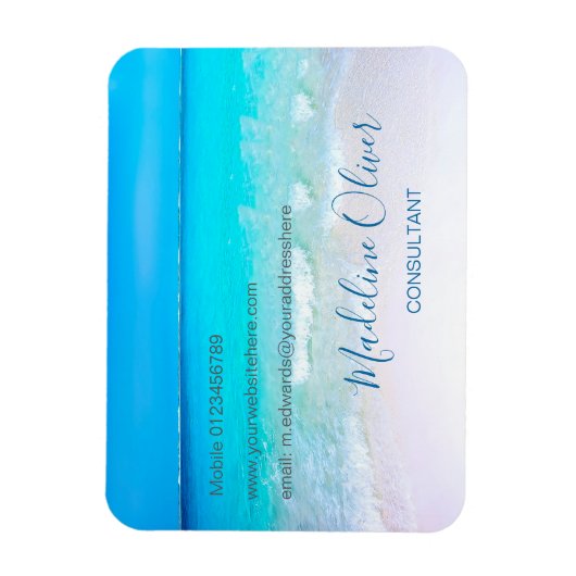 Ocean Wave Beach Blue Scene Modern Magneet (Verticaal)
