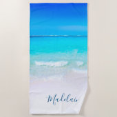 Ocean Wave Beach Modern Scene Strandlaken (Voorkant)