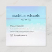 Ocean Wave Beach Scene Gold Modern Monogram Square Vierkante Visitekaartje (Achterkant)