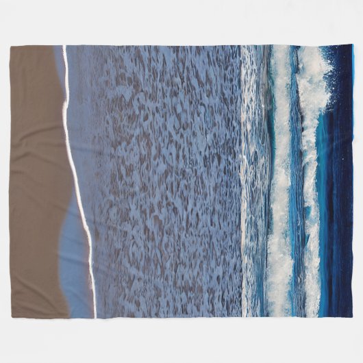 Ocean Wave Beach Shoreline Fleece Deken (Voorkant (Horizontaal))