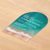 Ocean Wave, Beach Wedding Acryl Uitnodigingen (Laagn)