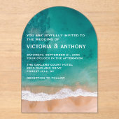 Ocean Wave, Beach Wedding Acryl Uitnodigingen (Voorkant)