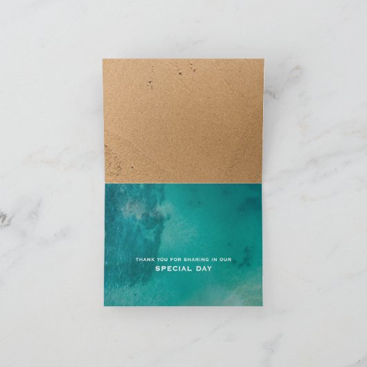 Ocean Wave, Beach Wedding Bedankkaart (Binnen)