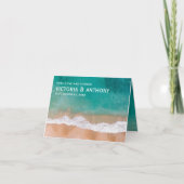 Ocean Wave, Beach Wedding Bedankkaart (Voorkant)