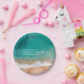 Ocean Wave, Beach Wedding Papieren Bordje (Feest)