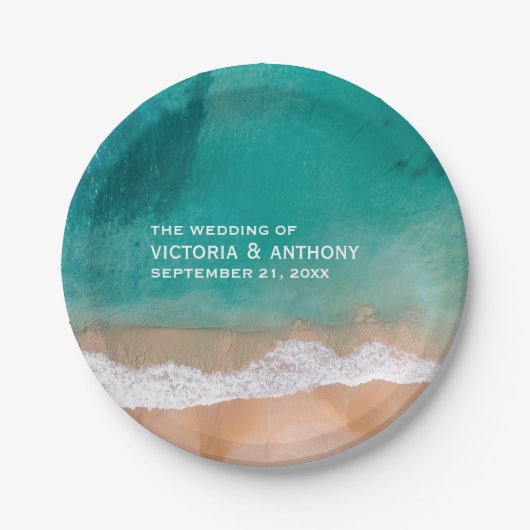 Ocean Wave, Beach Wedding Papieren Bordje (Voorkant)