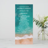 Ocean Wave, Beach Wedding Program Programmakaart (Staand voorkant)