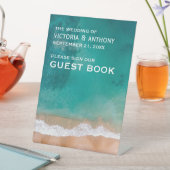 Ocean Wave, Beach Wedding Reclamebord Met Voetstuk (Insitu)