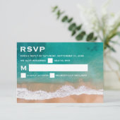 Ocean Wave, Beach Wedding RSVP Kaartje (Staand voorkant)