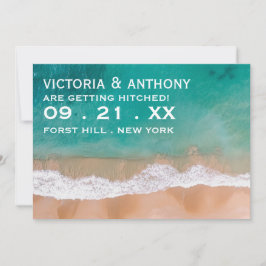 Ocean Wave, Beach Wedding Save The Date