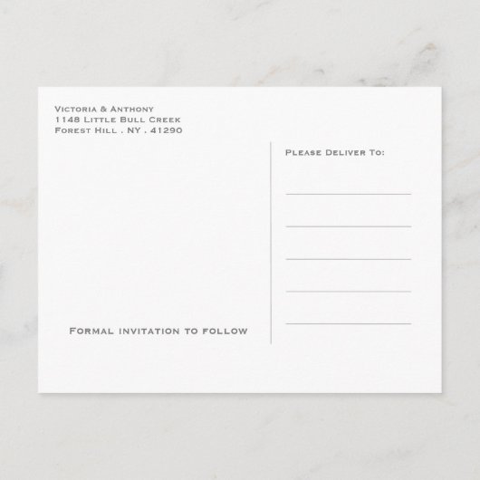 Ocean Wave, Beach Wedding Save the Date Aankondigingskaart (Achterkant)