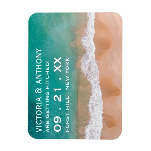 Ocean Wave, Beach Wedding Save the Date Magneet (Verticaal)