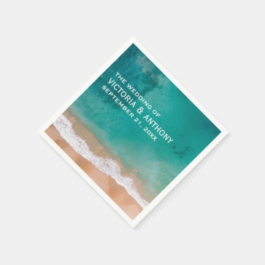 Ocean Wave, Beach Wedding Servet (Hoek)