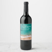 Ocean Wave, Beach Wedding Wijn Etiket (Voorkant)