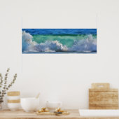 Ocean Wave bij Malibu Panorama Waterverf Art Poster (Keuken)