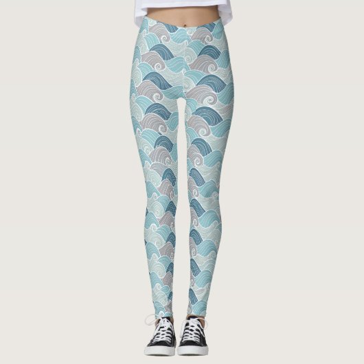 Ocean Wave Blauwgrijze Leggings (Voorkant)