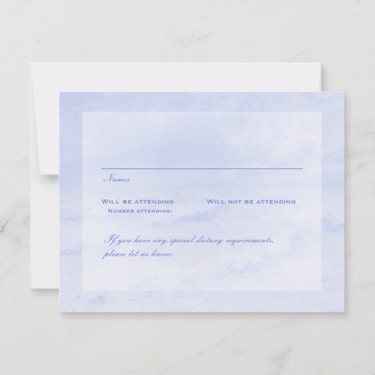 Ocean Wave: Bleek Blue Wedding  RSVP (Achterkant)