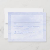 Ocean Wave: Bleek Blue Wedding RSVP Kaartje (Achterkant)