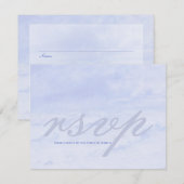 Ocean Wave: Bleek Blue Wedding RSVP Kaartje (Voorkant / Achterkant)