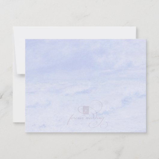 Ocean Wave: Bleke blauwe avond alleen klein huweli Kaart (Achterkant)