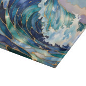 Ocean Wave Blue Gold Cutting Board Snijplank (Hoek)