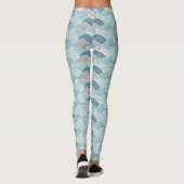 Ocean Wave Blue Grey Leggings (Achterkant)
