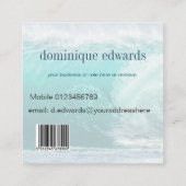 Ocean Wave Blue Professional QR Code Monogram Vierkante Visitekaartje (Achterkant)