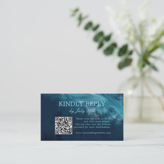 Ocean Wave bruiloft RSVP Behuizing Kaart (Staand voorkant)