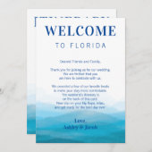 Ocean Wave Bruiloft Welkomstbrief & Routebeschrijv Programmakaart (Voorkant / Achterkant)